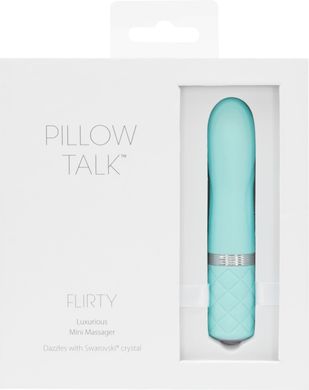 Роскошный вибратор PILLOW TALK - Flirty Teal с кристаллом Сваровски, гибкая головка SO2726 фото