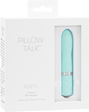 Розкішний вібратор PILLOW TALK - Flirty Teal з кристалом Сваровські, гнучка голівка SO2726 фото