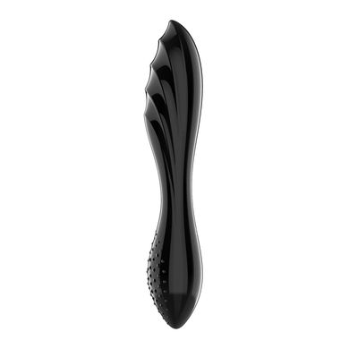 Двусторонний стеклянный дилдо Satisfyer Dazzling Crystal 1 Black, очень прочный, без стоппера SO8786 фото