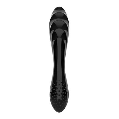 Двусторонний стеклянный дилдо Satisfyer Dazzling Crystal 1 Black, очень прочный, без стоппера SO8786 фото