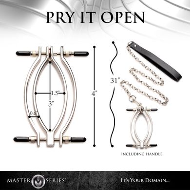 Зажим для половых губ с поводком Master Series Pussy Tugger Adjustable Vagina Clamp with Chain SO8797 фото