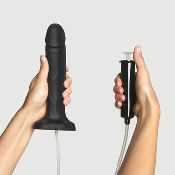 Фалоімітатор, що кінчає Strap-On-Me SQUIRTING CUM DILDO REALISTIC Black L SO9015 фото