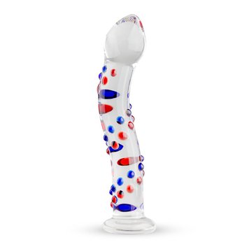 Стеклянный дилдо с изгибами и рисунком Gildo Glass Dildo No. 3 SO4414 фото