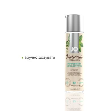 Масажна олія System JO - Naturals Massage Oil - Peppermint & Eucalyptus з натуральними ефірними олія SO6166 фото