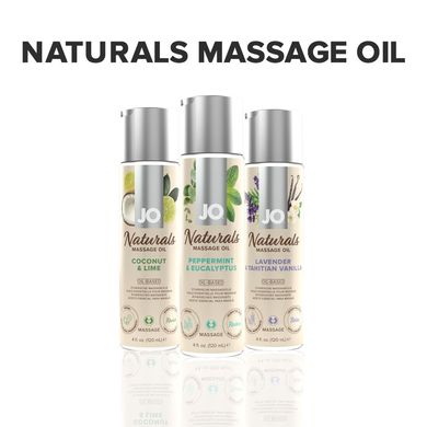 Масажна олія System JO - Naturals Massage Oil - Peppermint & Eucalyptus з натуральними ефірними олія SO6166 фото