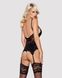 Сатиновый кружевной корсет Obsessive 810-COR-1 babydoll & thong L/XL, черный, корсет, танга SO7157 фото 2