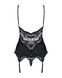 Сатиновый кружевной корсет Obsessive 810-COR-1 babydoll & thong L/XL, черный, корсет, танга SO7157 фото 6