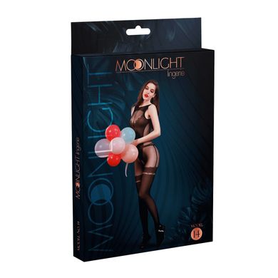 Бодистокинг с доступом Moonlight Model 14 XS-L Black, рисунок боди и чулок на подвязках SO6346 фото