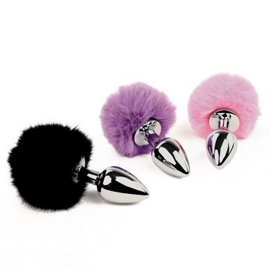 Анальна пробка FeelzToys - Bunny Tails Butt Plug Black SO5063 фото