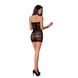 Сітчаста сукня Passion BS063 One Size, Black, бодістокінг, халтер, мереживний візерунок PBS063B фото 4