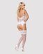 Сатиновый кружевной корсет Obsessive 810-COR-2 babydoll & thong S/M, белый, корсет, танга SO7158 фото 4