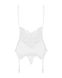 Сатиновый кружевной корсет Obsessive 810-COR-2 babydoll & thong S/M, белый, корсет, танга SO7158 фото 6