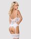 Сатиновый кружевной корсет Obsessive 810-COR-2 babydoll & thong S/M, белый, корсет, танга SO7158 фото 2