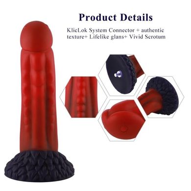 Силиконовый дилдо Hismith 8.35" Curved Silicone Dildo Red Monster Series SO9966 фото