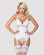 Сатиновый кружевной корсет Obsessive 810-COR-2 babydoll & thong L/XL, белый, корсет, танга SO7159 фото 1