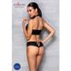 Комплект з еко-шкіри Nancy Bikini black L/XL - Passion, бра та трусики з імітацією шнурівки SO5367 фото 4